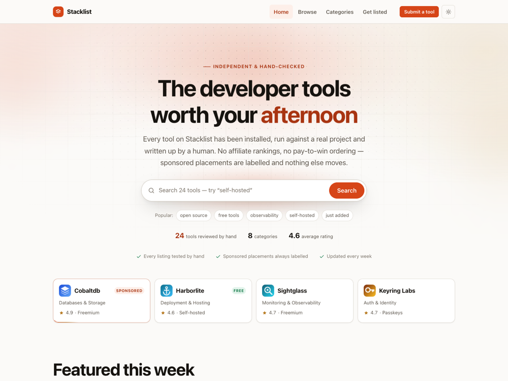 The Directory and Marketplace Kit landing page, rendered in a browser.