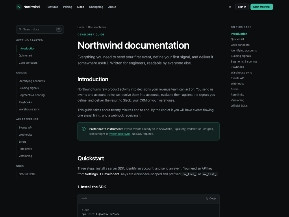 SaaS Launch Kit — documentation page