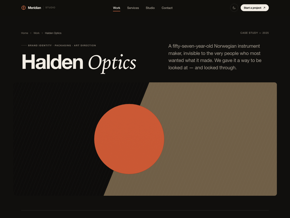 Studio & Portfolio Kit — case study page